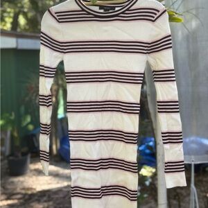 Forever 21 Striped Long Sleeve Knit Dress Small